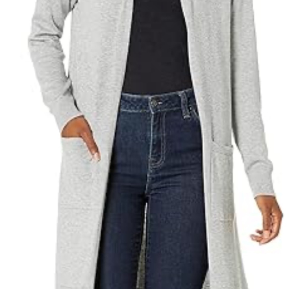 Universal Thread Light Gray Open-Front Long Cardigan - Picture 2 of 6